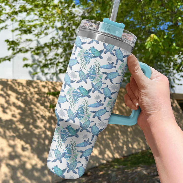 Baby Turtles - Tumbler With Handle - Gift For Turtle Lovers - NCU0DV004