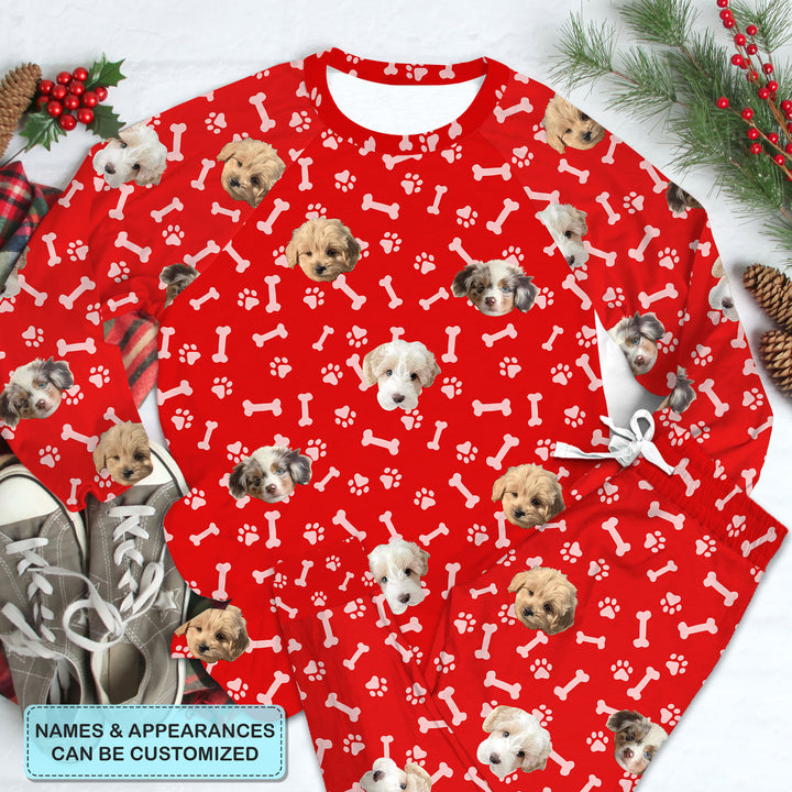Custom Dog Photo Pajama - Personalized Custom Raglan Pajama Set - Gift For Dog Lover, Cat Lover