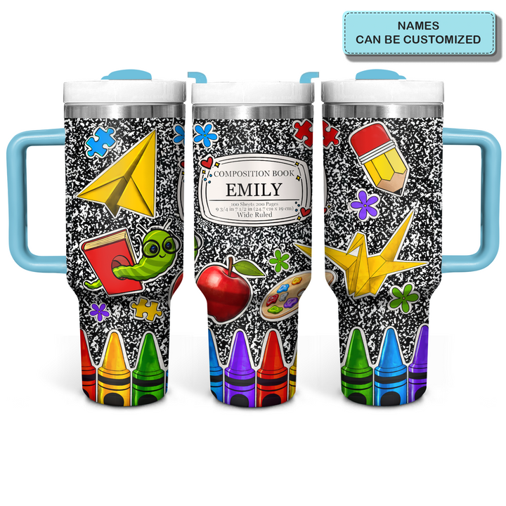 A Great Teacher - Personalized Tumbler With Handle - Gift For Teacher - NCU0DK033