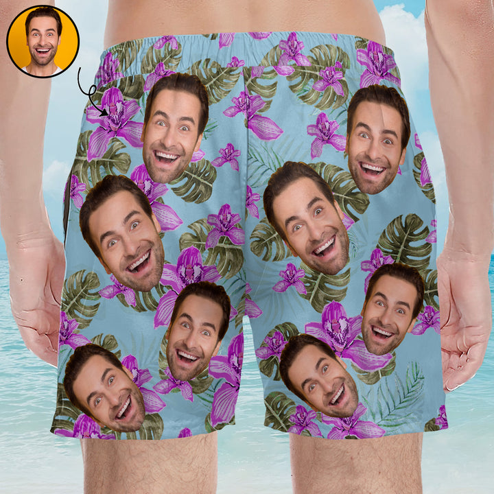 Don't Worry Beach Happy - Personalized Unisex Man Beach Shorts - Gift For Family Members