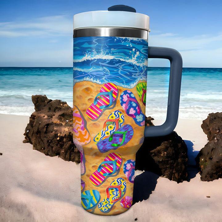Life Is Better in Flip Flops - Tumbler with Handle - NCU0TL008