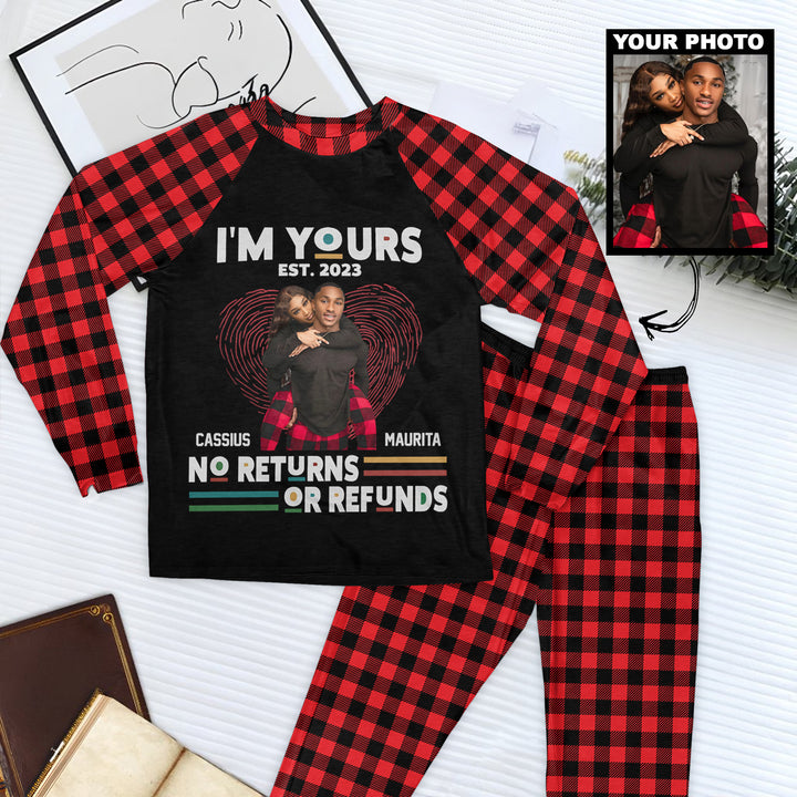 Together Since Custom Photo - Personalized Custom Raglan Pajama Set - Gift For Couple