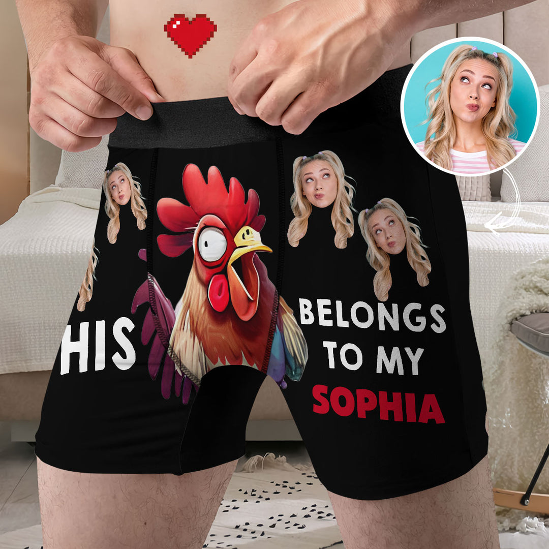 It Belongs To Her - Personalized Custom Men's Boxer Briefs - Gift For Couple, Boyfriend, Husband