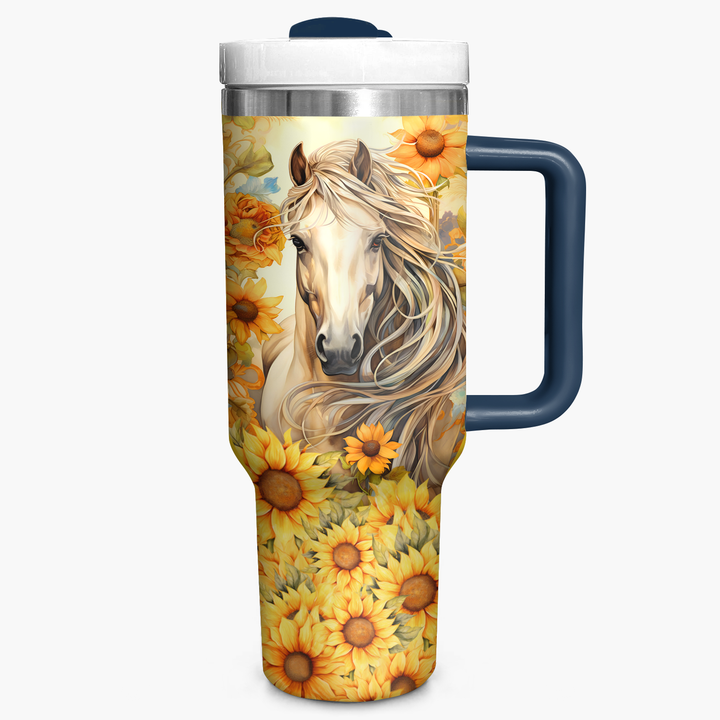 Field of Gold - Tumbler With Handle - Gift For Horse Lovers NCU0PT003