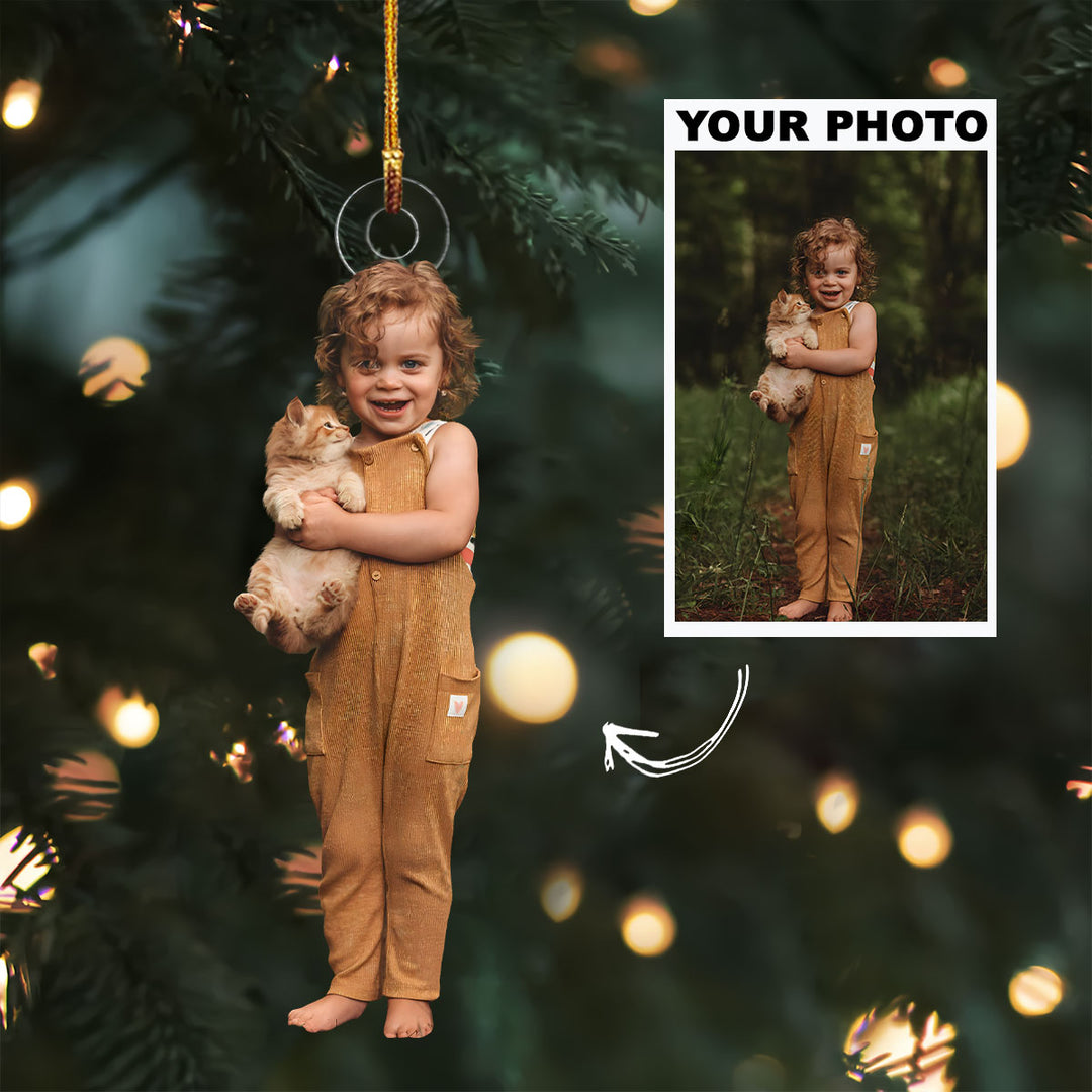 Little Babies - Personalized Photo Mica Ornament - Customized Your Photo Ornament - Christmas Gift For Family Members, Animal Lovers