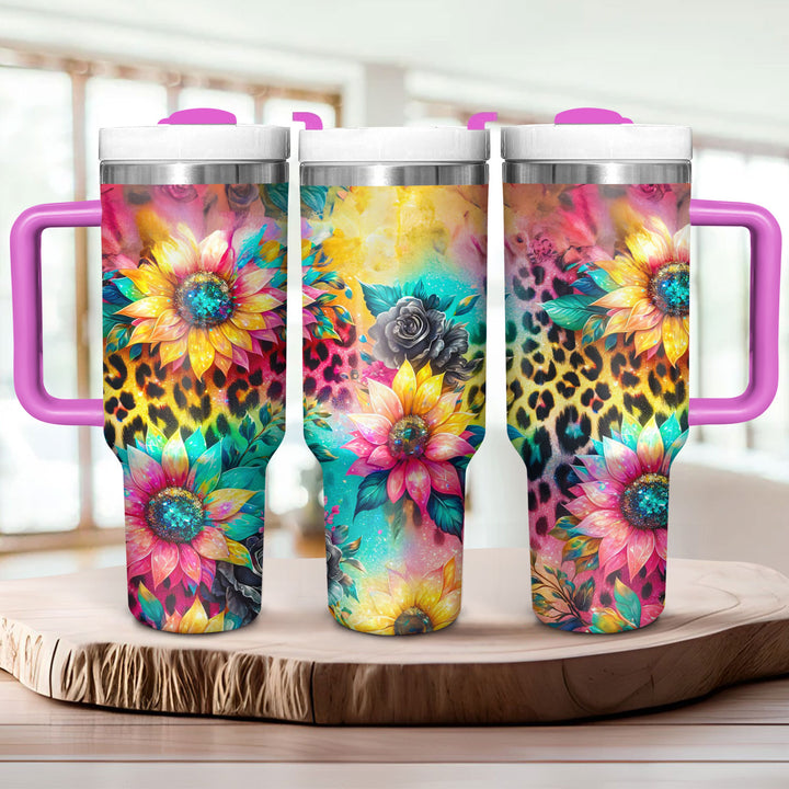 Glitter Sunflowers - Tumbler With Handle - NCU0TL015