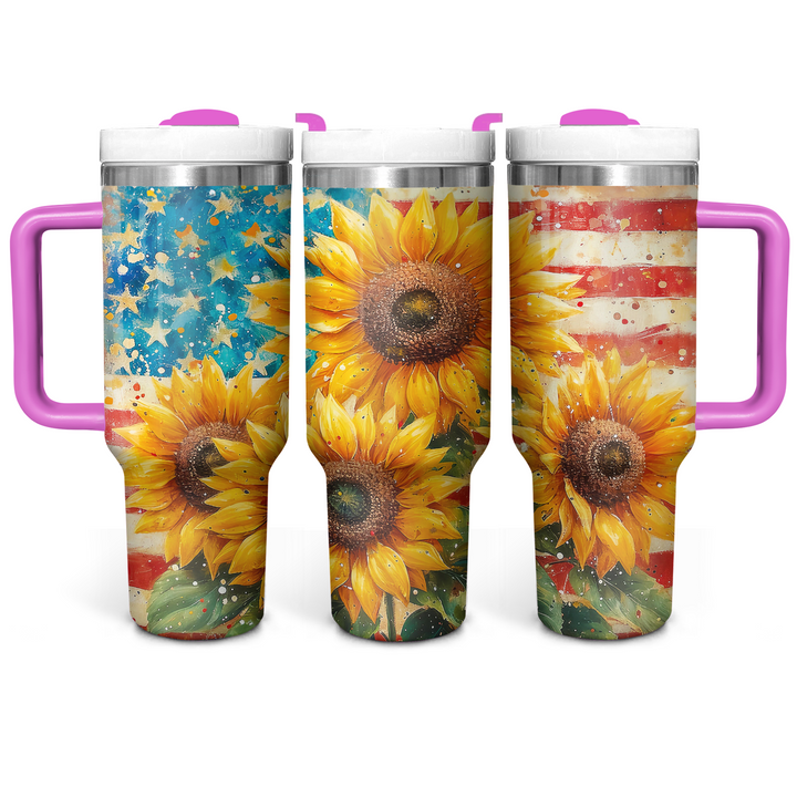 Rustic Sunflowers - Tumbler with Handle - NCU0DK025