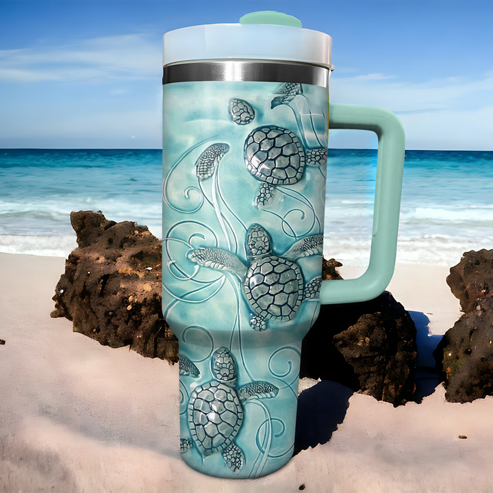 Turtle in Ocean - Tumbler With Handle NCU0PT006