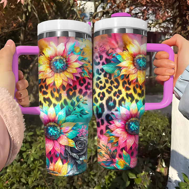 Glitter Sunflowers - Tumbler With Handle - NCU0TL015
