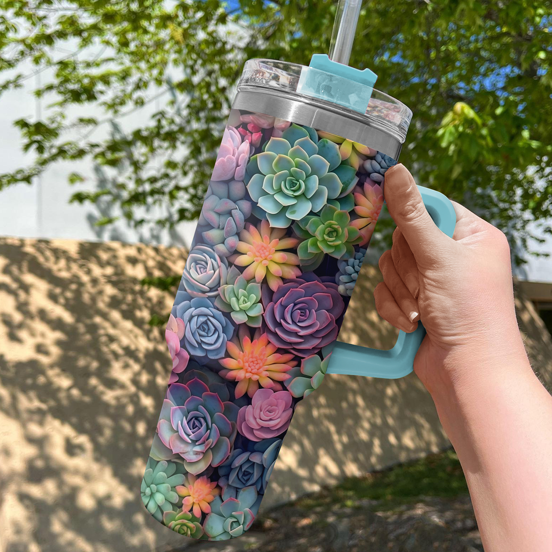 Succulent Plant - Tumbler With Handle - NCU0DK003