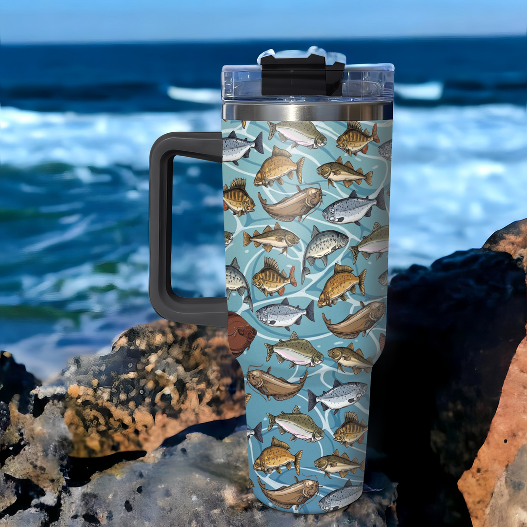 Vibrant Fishing - Tumbler With Handle - NCU0DK006