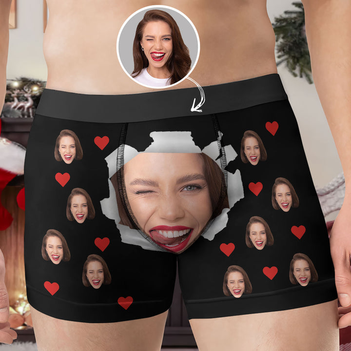 Underwear With Lover Face - Personalized Custom Men's Boxer Briefs - Gift For Couple, Boyfriend, Husband
