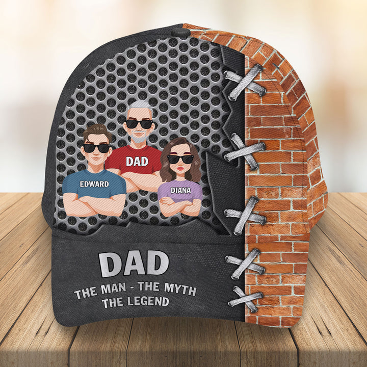 The Man The Myth Legend - Personalized Custom Baseball Cap - Father's Day Gift For Dad