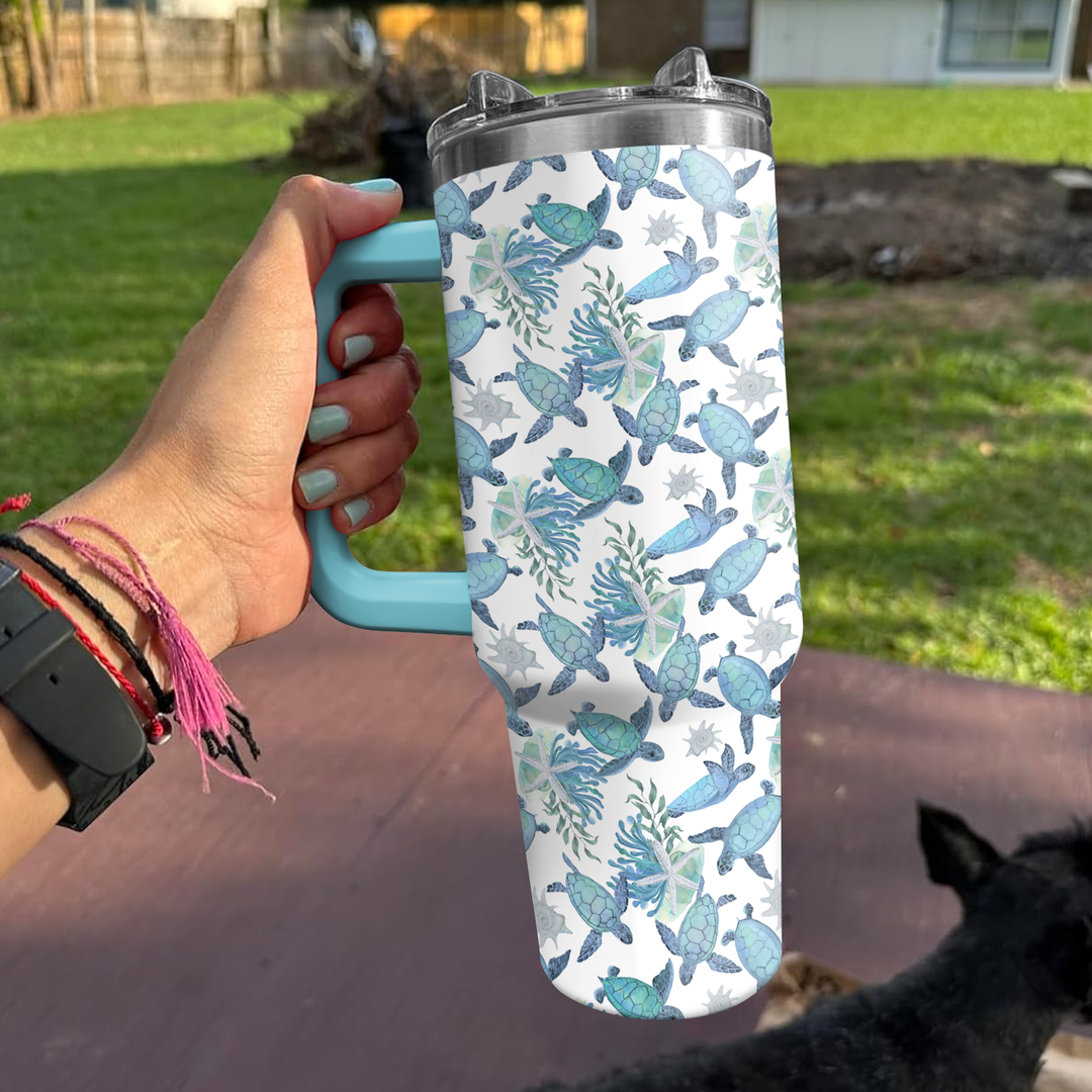Baby Turtles - Tumbler With Handle - Gift For Turtle Lovers - NCU0DV004