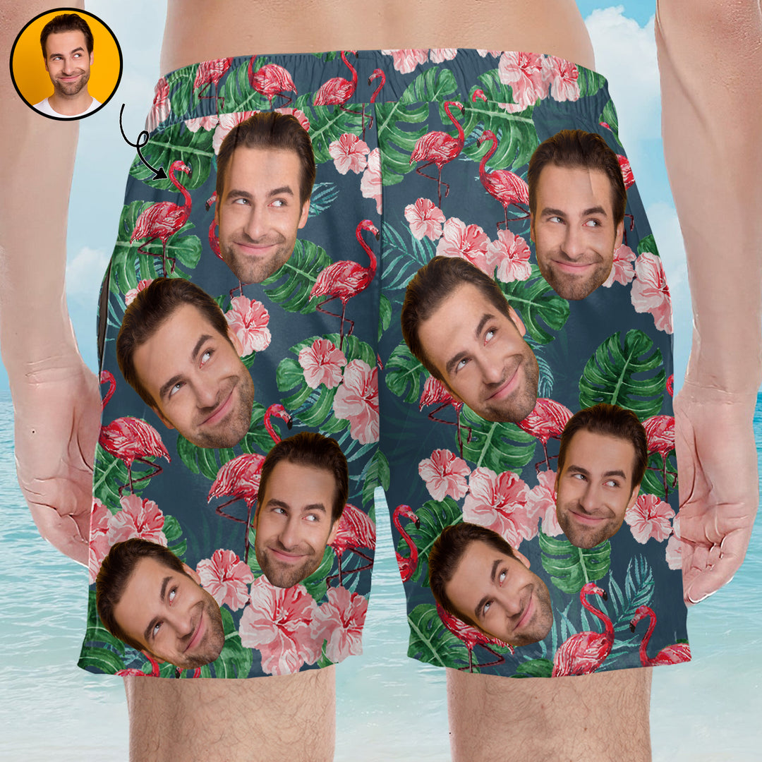 Don't Worry Beach Happy - Personalized Unisex Man Beach Shorts - Gift For Family Members
