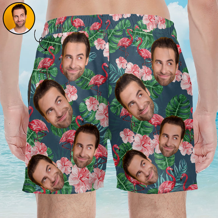 Don't Worry Beach Happy - Personalized Unisex Man Beach Shorts - Gift For Family Members