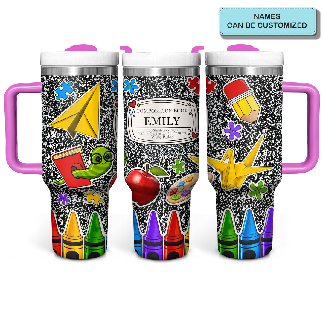 A Great Teacher - Personalized Tumbler With Handle - Gift For Teacher - NCU0DK033