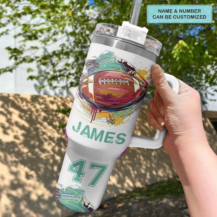 Gridiron Glory - Personalized Tumbler with Handle - NCU0DK005
