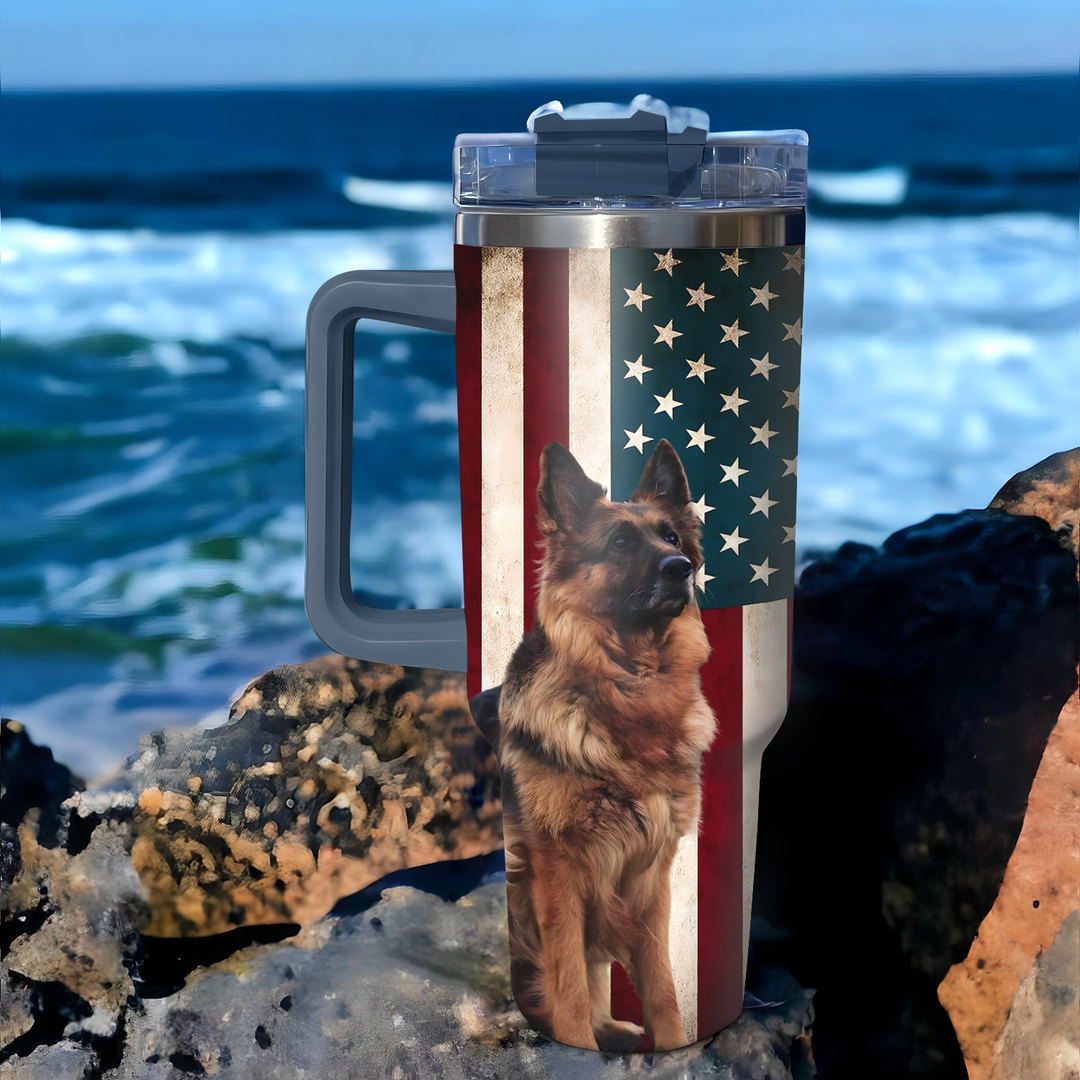 American Shepherd - Tumbler With Handle - Gift For German Shepherd Lovers - NCU0DV001