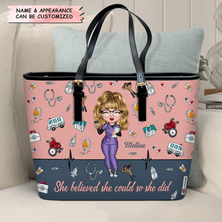 Personalized Leather Bucket Bag - Birthday, Nurses' Day Gift For Nurse - It's A Beautiful Day To Save Lives ARND018