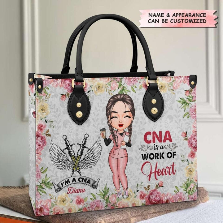 Personalized Leather Bag - Nurse's Day, Birthday Gift For Nurse - A Work Of Heart ARND018