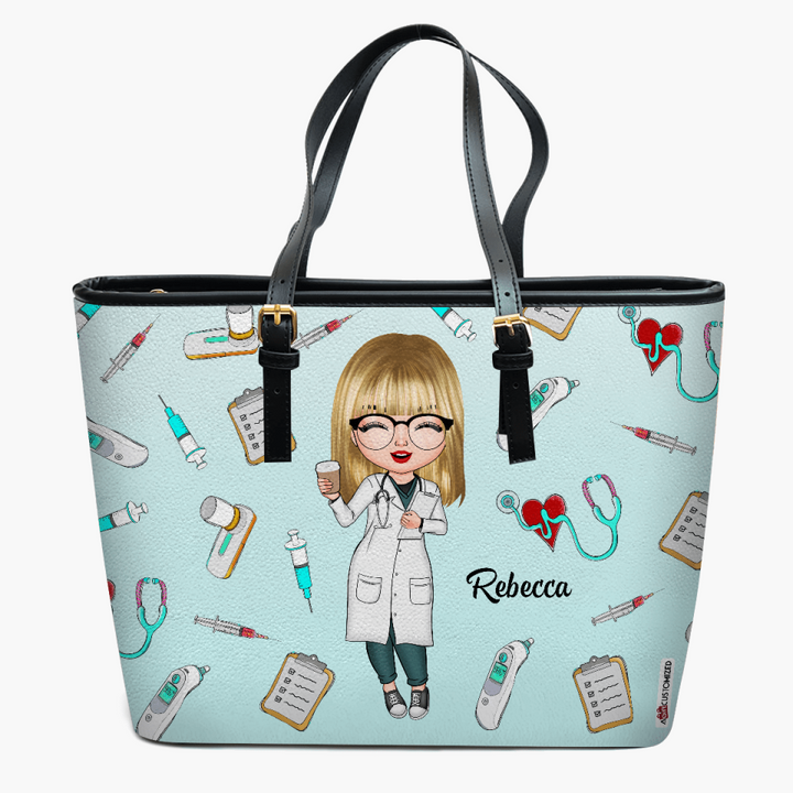 Personalized Leather Bucket Bag - Gift For Medical Assistant - Being A Medical Assistant