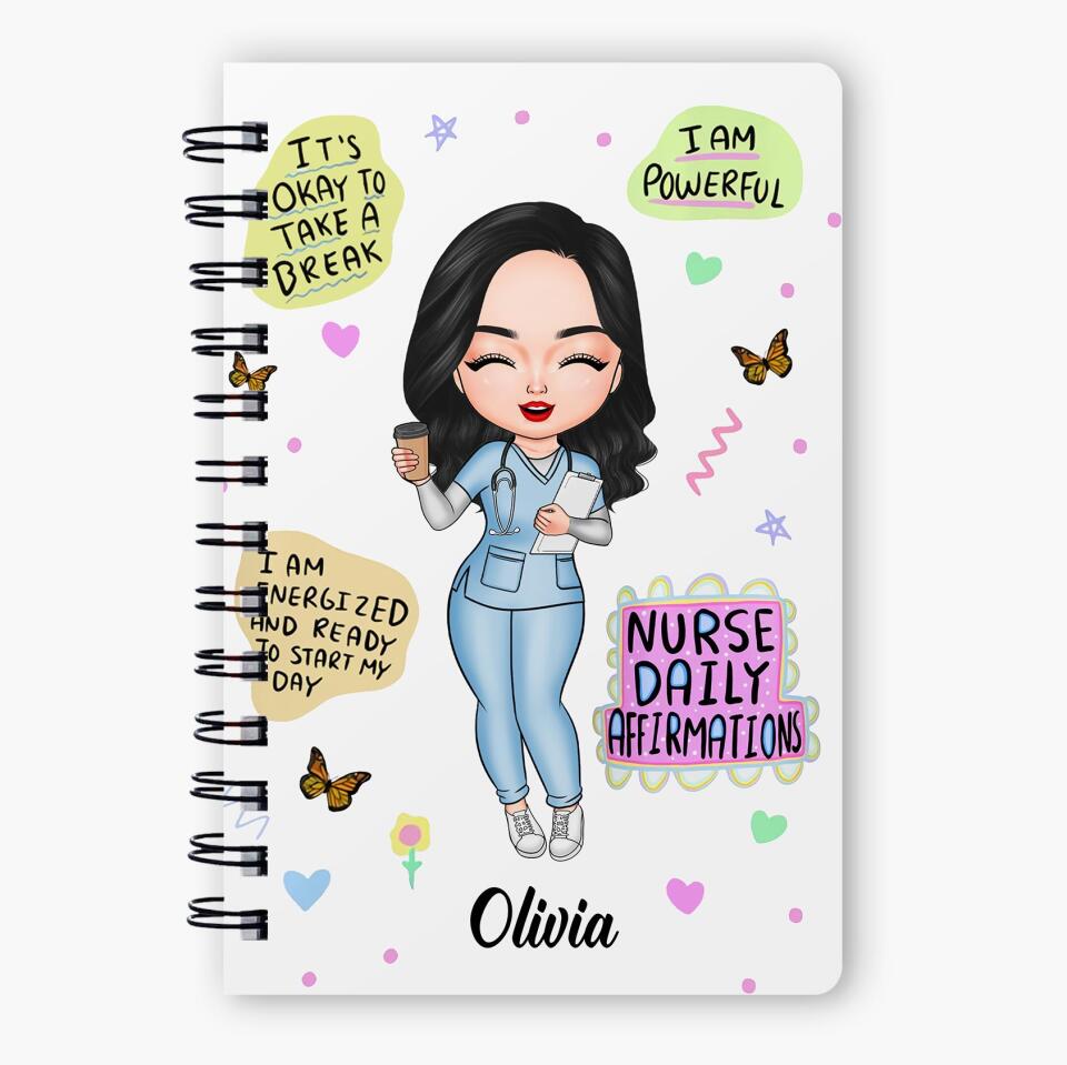 Personalized Spiral Journal - Gift For Nurse - I Am Powerful