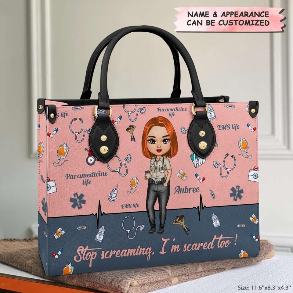 Personalized Leather Bag - Gift For Emergency Medical Technician - It's A Beautiful Day To Save Lives EMT