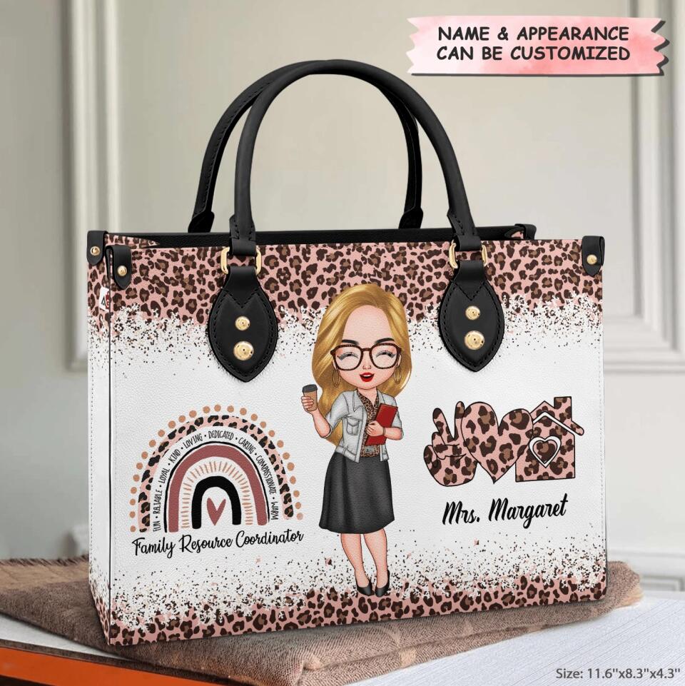Personalized Leather Bag - Gift For Family Resource Coordinator - Love My Job