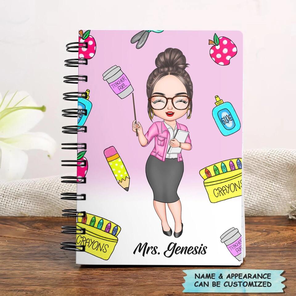 Personalized Spiral Journal - Gift For Teacher - Forever A Preschool Teacher At Heart
