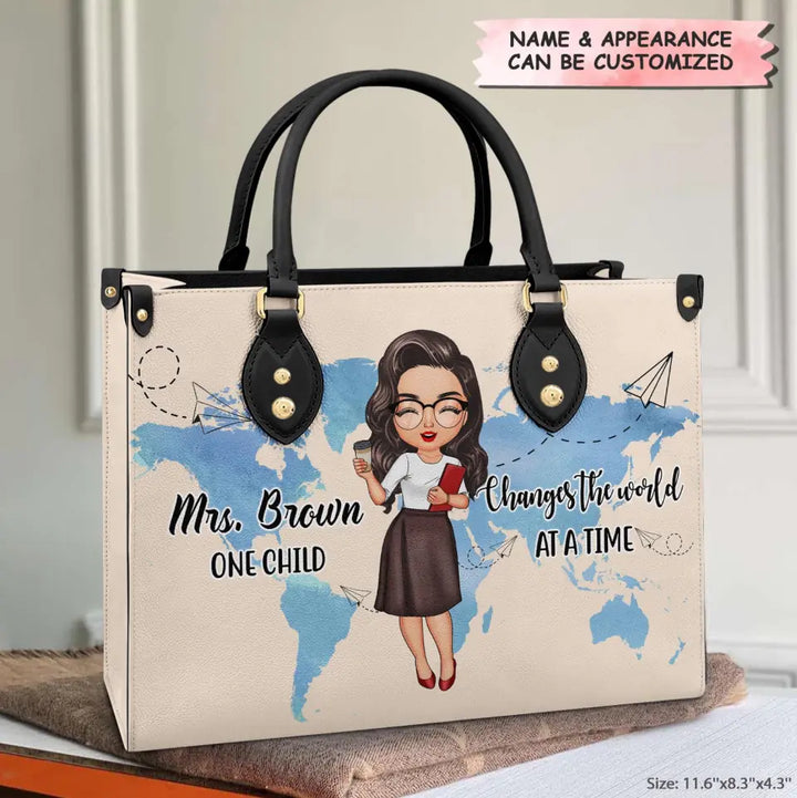 Personalized Leather Bag - Gift For Mom - One Child At A Time