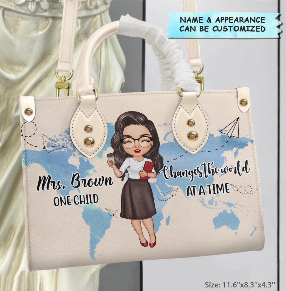 Personalized Leather Bag - Gift For Mom - One Child At A Time