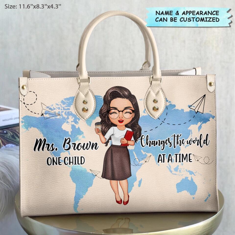 Personalized Leather Bag - Gift For Mom - One Child At A Time