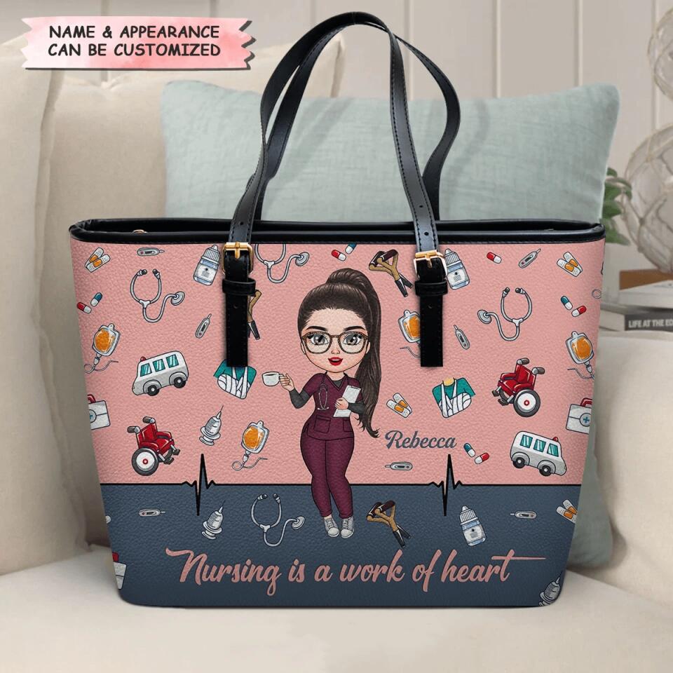 Personalized Leather Bucket Bag - Birthday, Nurses' Day Gift For Nurse - It's A Beautiful Day To Save Lives ARND018