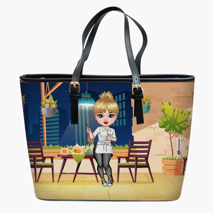 Personalized Leather Bucket Bag - Gift For Waitress - Waitress Life ARND018