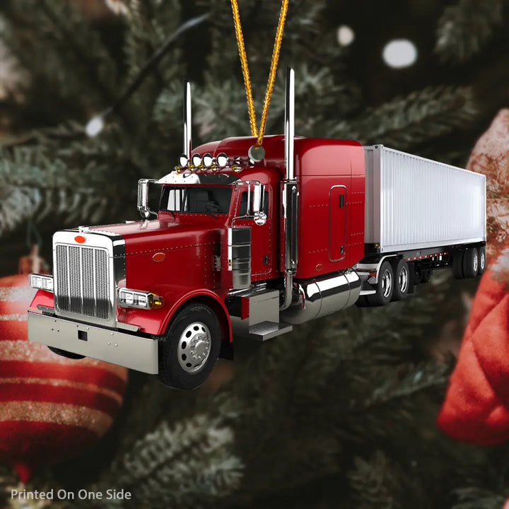 Personalized Photo Mica Ornament - Gift For Trucker - Custom Image Truck Ornament ARND037