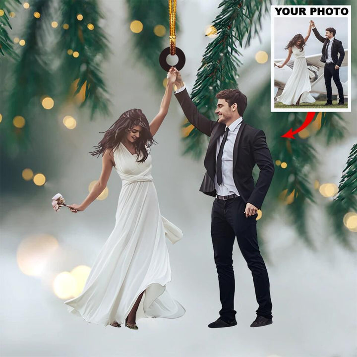 Personalized Photo Mica Ornament - Gift For Couple - From Our First Kiss Till Our Last Breath ARND036