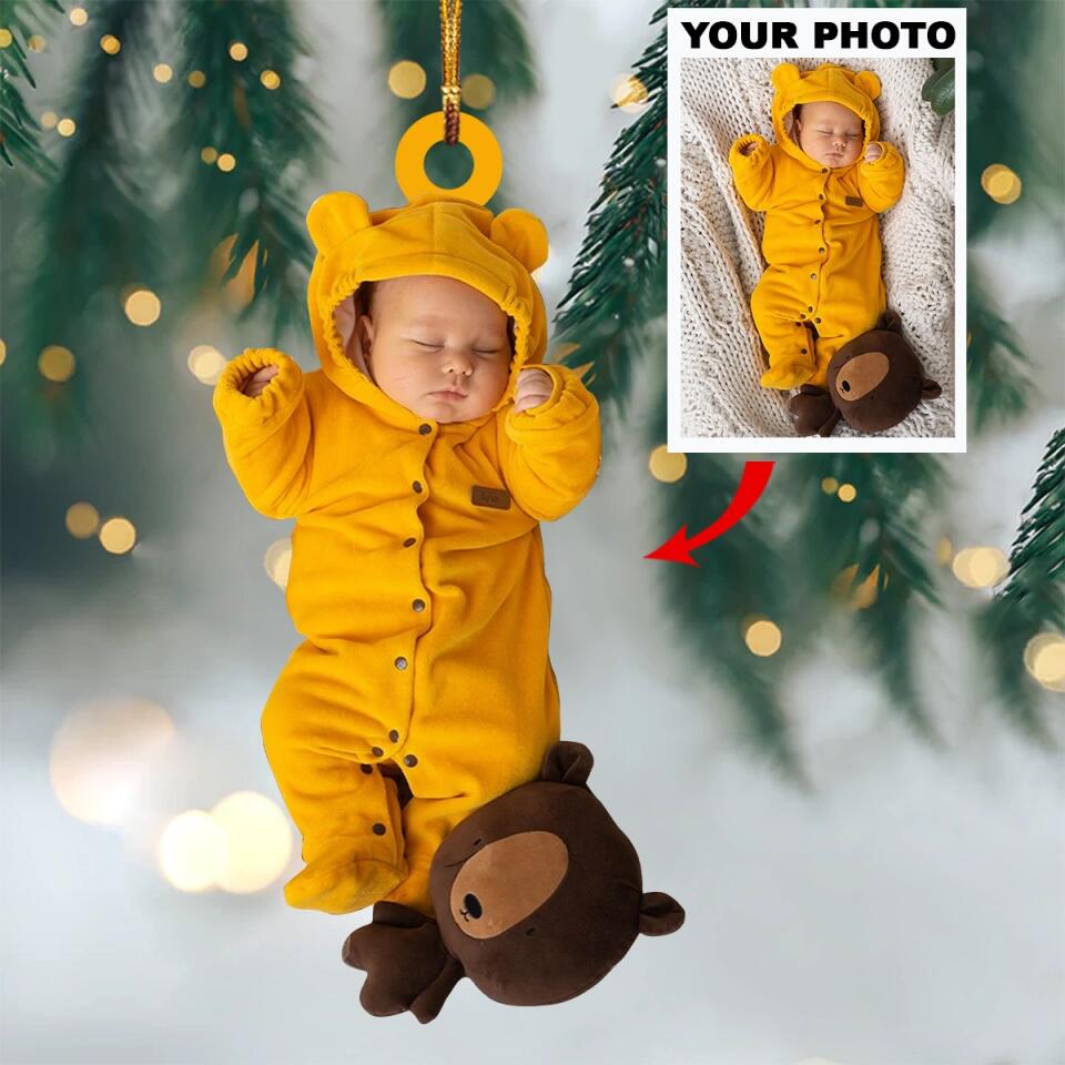 Personalized Photo Mica Ornament - Gift For Baby - Baby First Christmas ARND0014