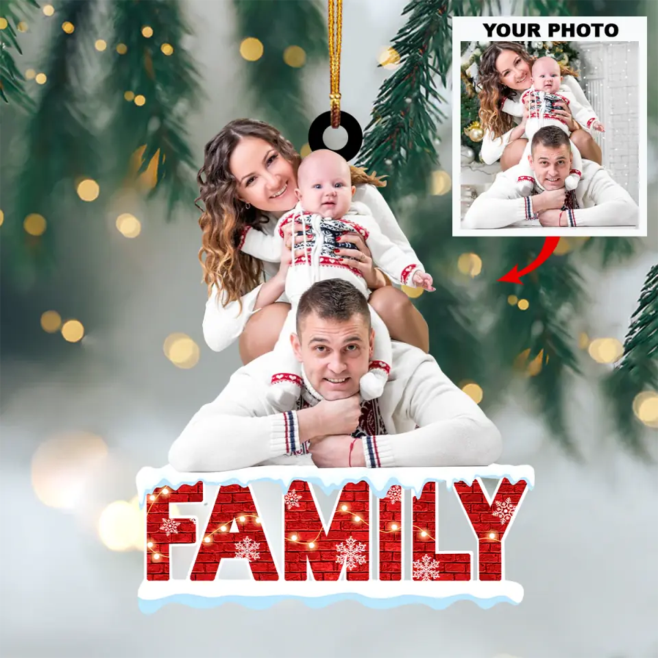 Personalized Photo Mica Ornament - Gift For Family Member - Our Family ARND005 AGCHD002