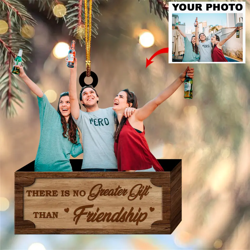 Personalized Photo Mica Ornament - Gift For Friend - There's No Greater Gift Than Friendship ARND0014 AGCPD004