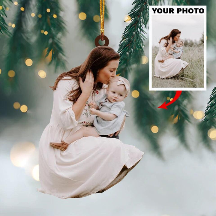 Personalized Photo Mica Ornament - Gift For Family - Our Family ARND036