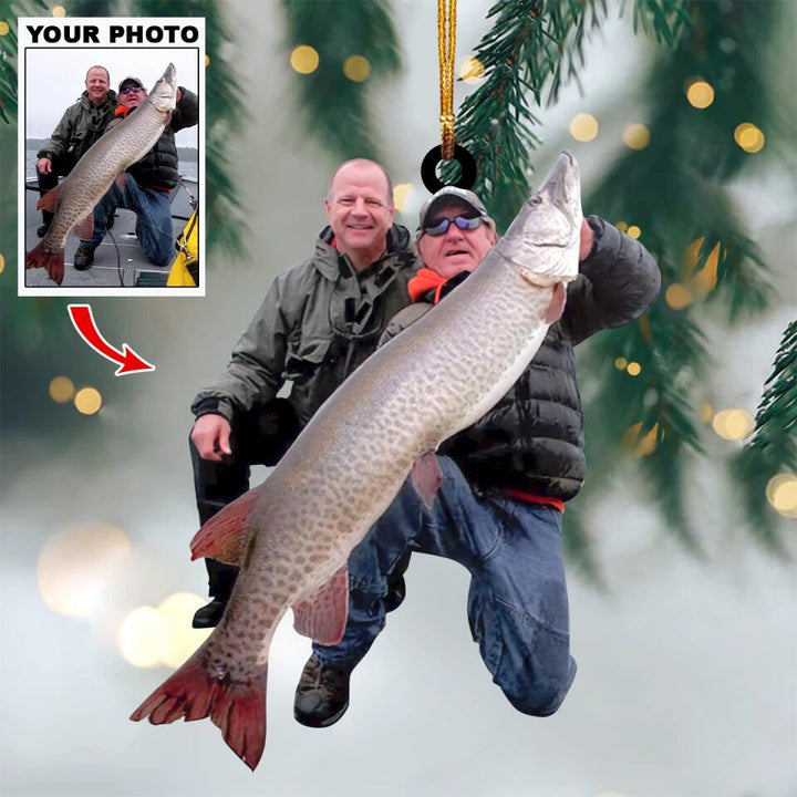 Personalized Photo Mica Ornament - Gift For Fishing Lover - Love Fishing ARND036