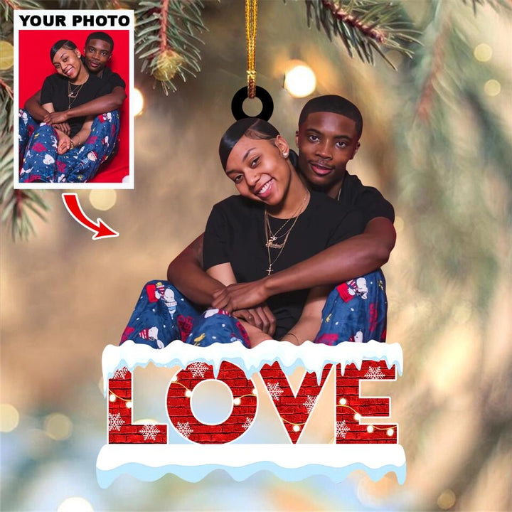 Personalized Photo Mica Ornament - Gift For Couple - Merry Christmas My Love ARND005 AGCHD005