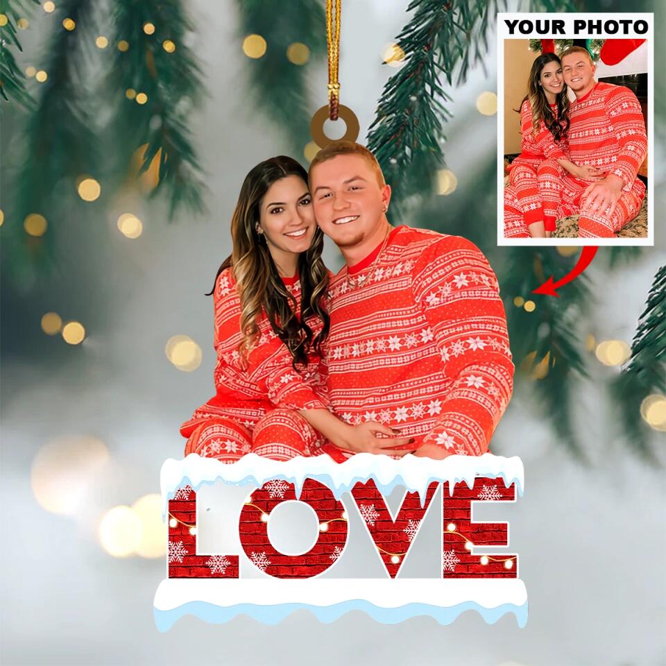 Personalized Photo Mica Ornament - Gift For Couple - Merry Christmas My Love ARND005 AGCHD005