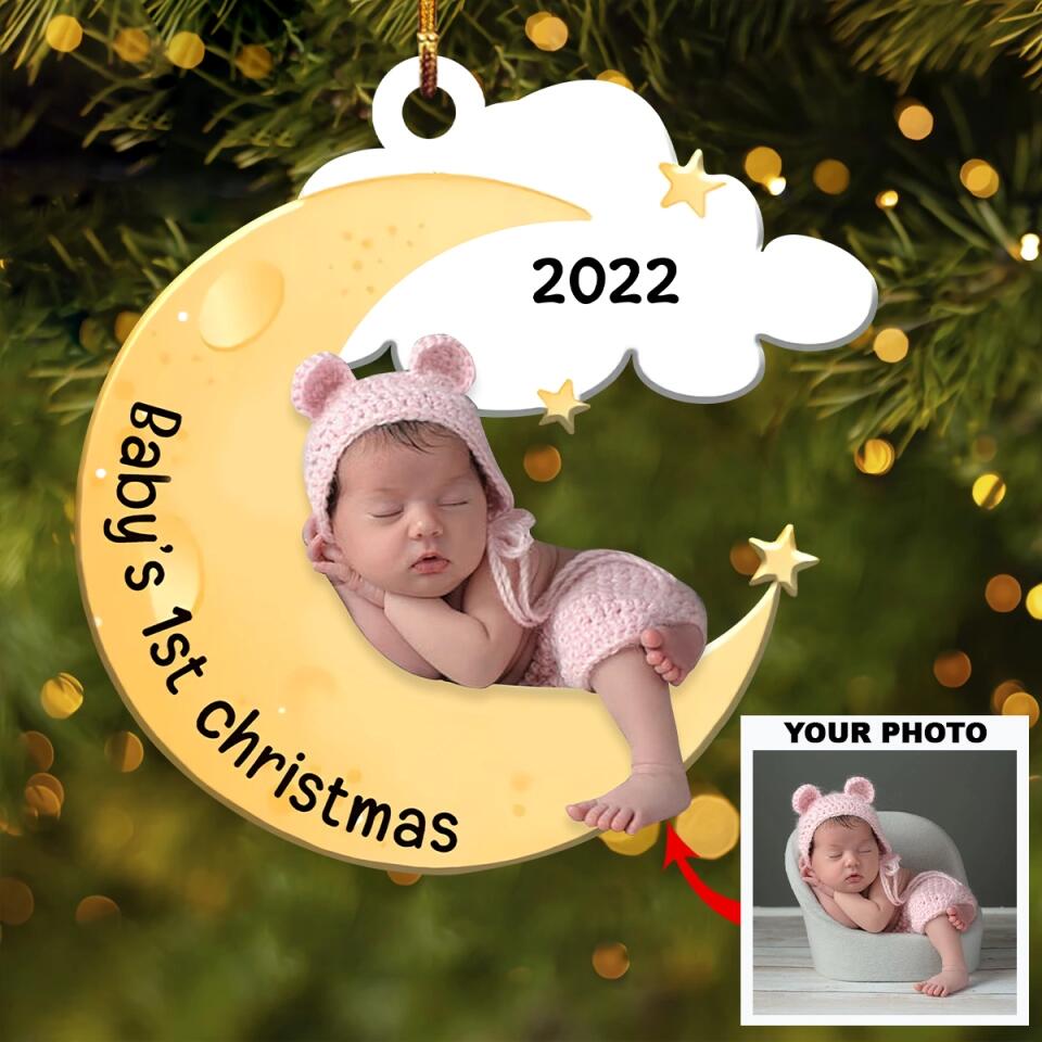 Personalized Photo Mica Ornament - Gift For Baby - Baby First Christmas ARND036 AGCVL001