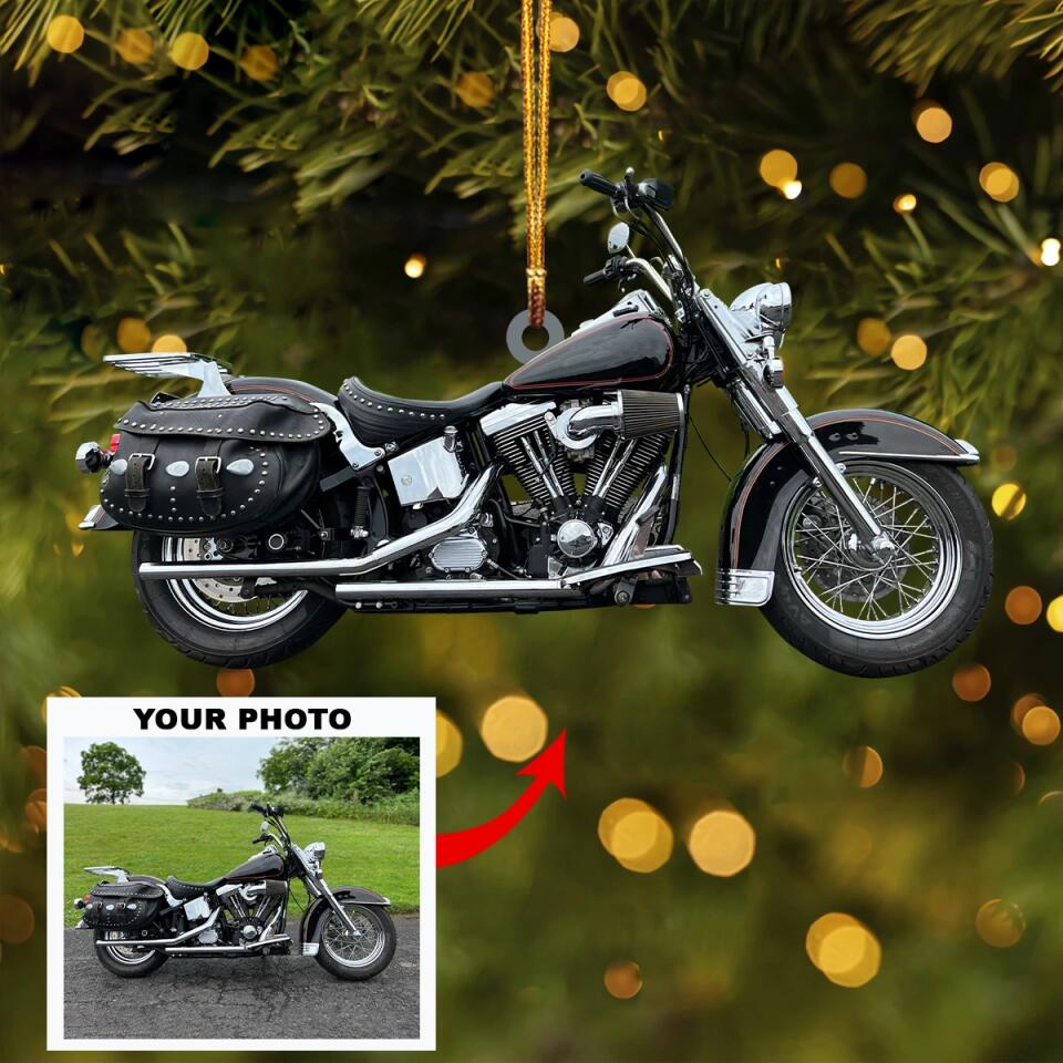 Personalized Photo Mica Ornament - Gift For Riding Lover - Custom Photo Motorcycle ARND037