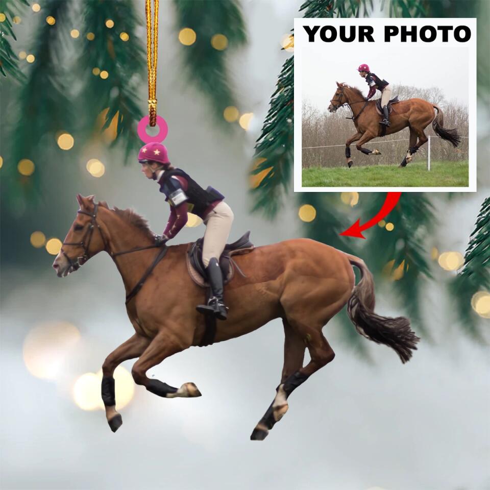 Personalized Photo Mica Ornament - Gift For Horse Lover - Horse Girl ARND018