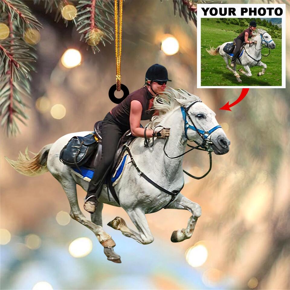 Personalized Photo Mica Ornament - Gift For Horse Lover - Horse Girl ARND018
