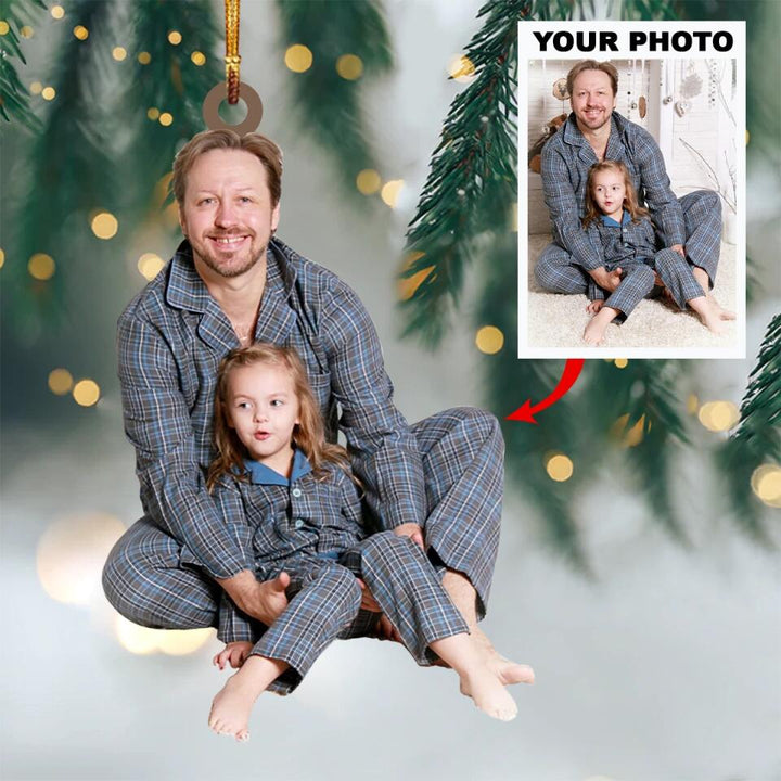 Personalized Photo Mica Ornament - Gift For Dad - Merry Christmas Dad ARND0014
