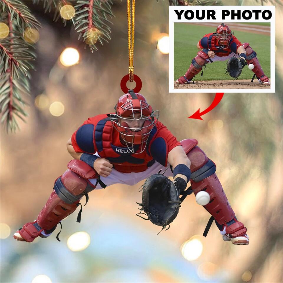 Personalized Photo Mica Ornament - Gift For Sport Lover - Baseball Softball ARND0014